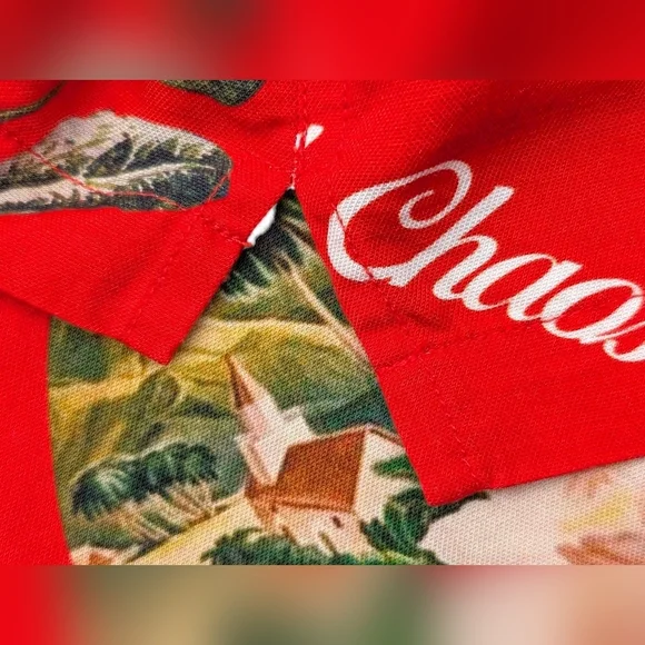 CivilRegime Tropical Flair Button Down Casual Shirt Red Yellow Mens Size Large - Picture 11 of 17